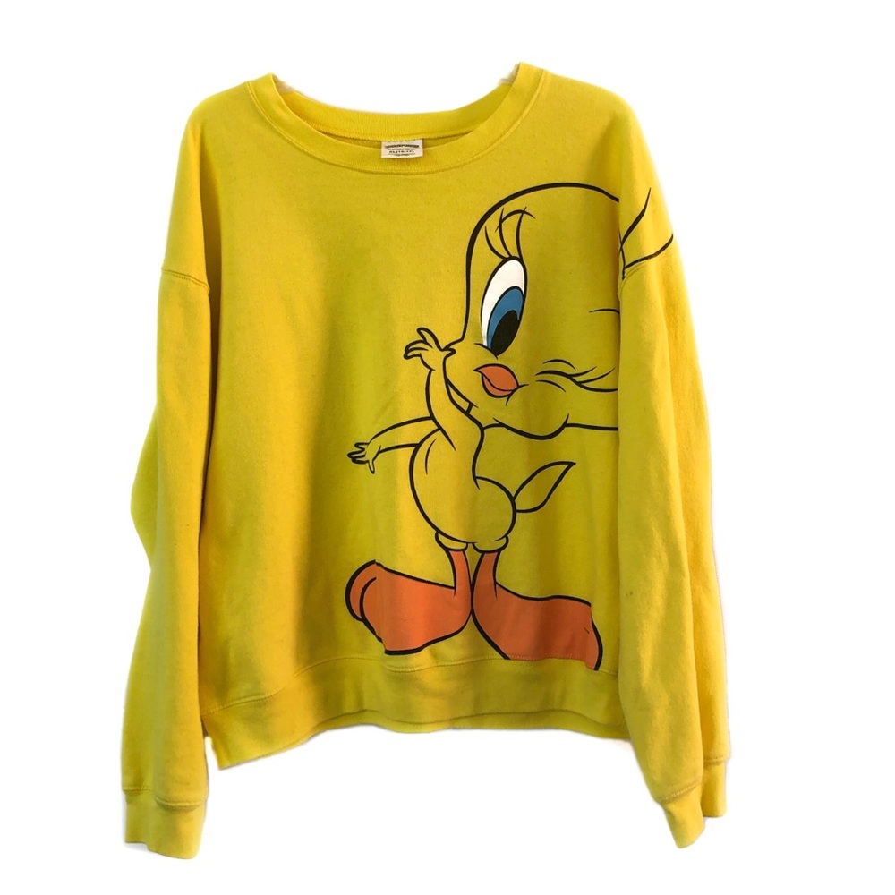 Looney Tunes True VTG Tweety Bird Graphic Oversized Sweatshirt Pullover Top XL
